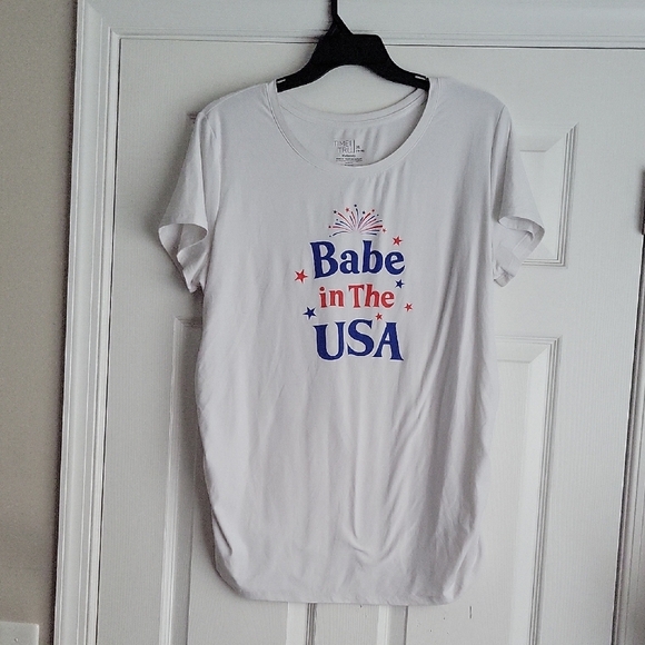 Time and Tru Tops - Time and Tru Maternity 'Babe in The USA' Graphic T-Shirt
